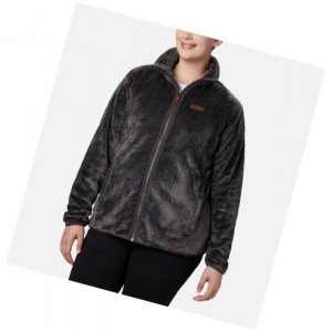 Dámské Bundy Columbia Fire Side II Plush Full Zip Fleece Plus Size Tmavě Šedé | VHZY-71902