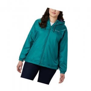 Dámské Bundy Columbia Flash Forward Lined Windbreaker Plus Size Světle Zelene Tmavě Blankyt | UZCO-96042