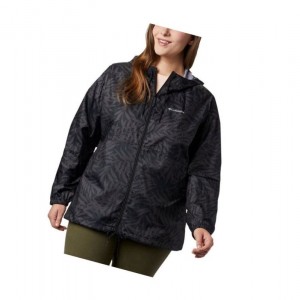 Dámské Bundy Columbia Flash Forward Printed Windbreaker Plus Size Černé | HTZE-37154