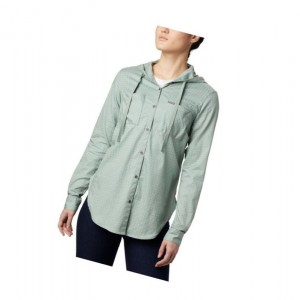 Dámské Košile Columbia Anytime Stretch Hooded Long Sleeve Zelene | OGMW-82653