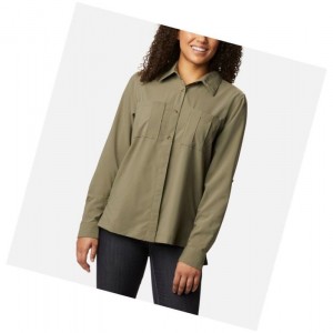 Dámské Košile Columbia Essential Elements Woven Long Sleeve Šedé Zelene | IERH-12678