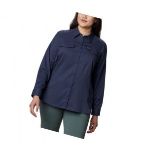 Dámské Košile Columbia Silver Ridge Lite Long Sleeve Plus Size Tmavě Blankyt | QSWF-16804