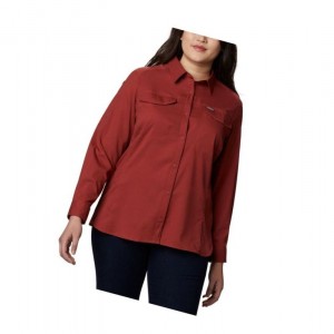 Dámské Košile Columbia Silver Ridge Lite Long Sleeve Plus Size Červené | EKWM-41623