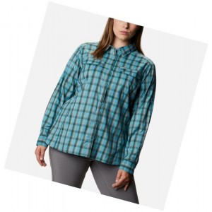 Dámské Košile Columbia Silver Ridge Lite Plaid Long Sleeve Plus Size Blankyt | RDKO-06235