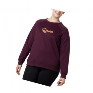 Dámské Mikina Columbia Hart Mountain Long Sleeve Graphic Crew Plus Size Černé Růžové | EHZT-70831