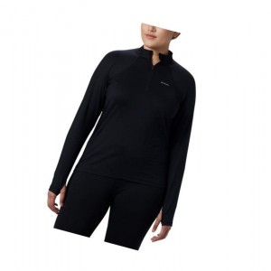 Dámské Mikina Columbia Midweight Stretch Long Sleeve Half Zip Plus Size Černé | XMDI-17934