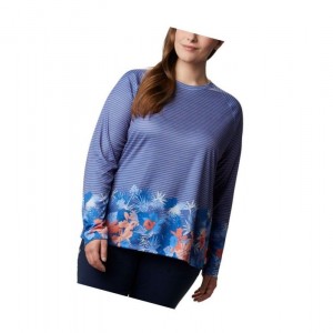 Dámské Mikina Columbia PFG Super Tidal II Long Sleeve Plus Size Blankyt | YXBI-56831