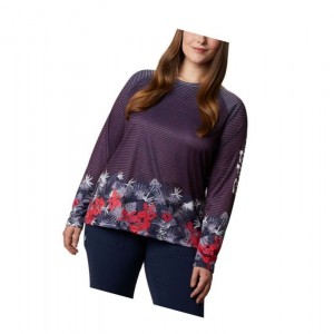 Dámské Mikina Columbia PFG Super Tidal II Long Sleeve Plus Size Tmavě Blankyt | XTKO-28349