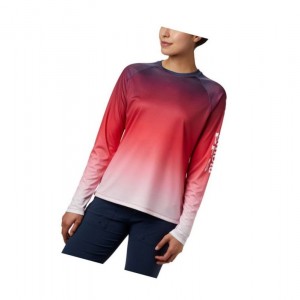 Dámské Mikina Columbia PFG Super Tidal Long Sleeve Červené | RYXT-08592