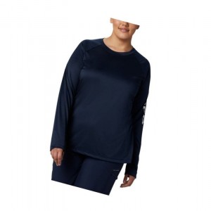 Dámské Mikina Columbia PFG Tidal II Long Sleeve Plus Size Tmavě Blankyt Bílé | WDEH-87325
