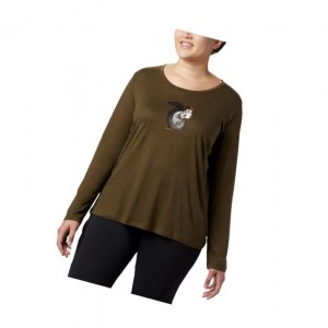 Dámské Mikina Columbia Ruby Falls Long Sleeve Plus Size Olivy Zelené | GUVM-40659