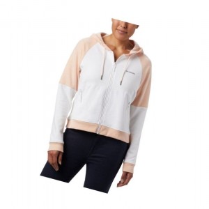 Dámské Mikina s Kapucí Columbia Lodge II Full Zip Bílé | SMCN-27605