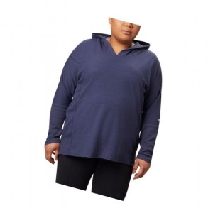 Dámské Mikina s Kapucí Columbia Longer Days Plus Size Tmavě Blankyt | PBLK-90645