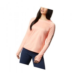 Dámské Mikina s Kapucí Columbia PFG Tidal Heather Růžové | UFTD-76825