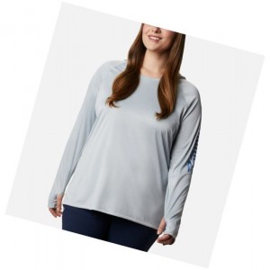 Dámské Mikina s Kapucí Columbia PFG Tidal Plus Size Šedé Blankyt | EMXH-01726