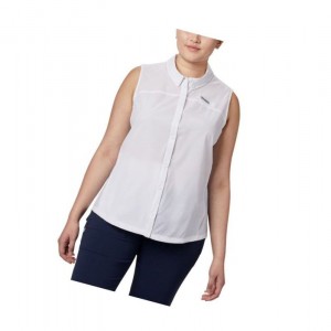 Dámské PFG Fishing Columbia Coral Point Sleeveless Woven Plus Size Bílé | ROLQ-37840