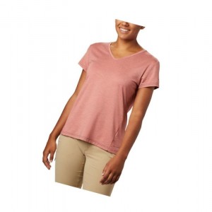 Dámské Tričko Columbia Bryce Short Sleeve Tmavě Koralove | QKFE-06139