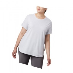 Dámské Tričko Columbia Firwood Camp II Short Sleeve Plus Size Bílé | MKLB-28496