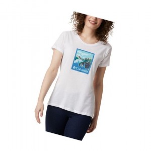 Dámské Tričko Columbia Hidden Lake Crew Bílé | SEYK-34689