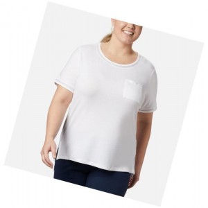 Dámské Tričko Columbia PFG Slack Water Knit Pocket Plus Size Bílé | RGXY-39587