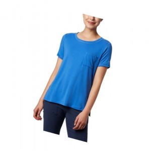 Dámské Tričko Columbia PFG Slack Water Knit Pocket Blankyt | MESG-10453