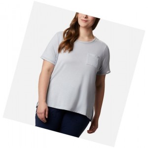 Dámské Tričko Columbia PFG Slack Water Knit Pocket Plus Size Šedé | LAVZ-56073