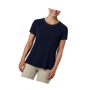 Dámské Tričko Columbia PFG Slack Water Knit Pocket Tmavě Blankyt | IYDB-13945
