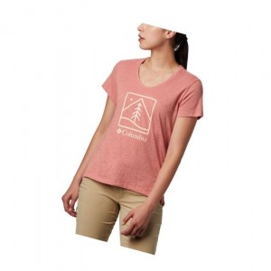 Dámské Tričko Columbia Rose Summit Short Sleeve Tmavě Koralove | WBLE-10942