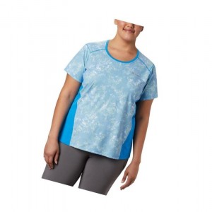 Dámské Tričko Columbia Solar Chill 2.0 Short Sleeve Plus Size Blankyt | MCPN-14302