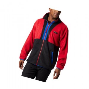 Pánské Bundy Columbia Back Bowl Full Zip Fleece Blankyt Červené Černé | JFYC-28163