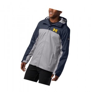 Pánské Bundy Columbia Collegiate Glennaker Storm - Michigan Tmavě Blankyt Šedé | YNZM-10327