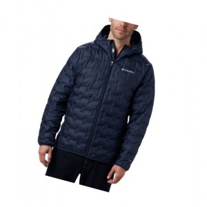 Pánské Bundy Columbia Delta Ridge Down Hooded Tmavě Blankyt | QVOB-93682