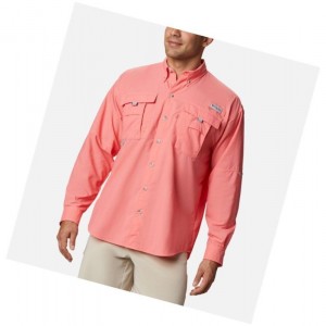 Pánské Košile Columbia PFG Bahama II Long Sleeve Růžové | ROTL-97482