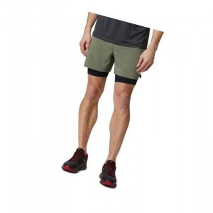 Pánské Kraťasy Columbia Titan Ultra II Running Šedé Zelene | TQWI-12708