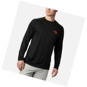 Pánské Mikina Columbia Collegiate PFG Terminal Tackle Long Sleeve - Oregon State Hnědé Oranžové Černé | XUNB-24613