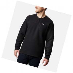 Pánské Mikina Columbia Flare Gun Waffle Henley Černé | NYWX-29630