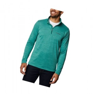 Pánské Mikina Columbia Hawkins Ave Half Zip Zelene | GPXK-84512