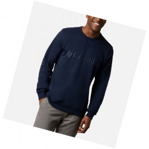 Pánské Mikina Columbia Logo Fleece Crew Tmavě Blankyt | EFYC-12498