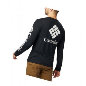 Pánské Mikina Columbia Miller Valley Long Sleeve Graphic Černé Bílé | WGML-61948