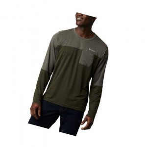 Pánské Mikina Columbia Outdoor Elements Long Sleeve Olivy Zelené | QCVP-46295
