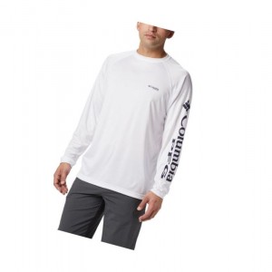 Pánské Mikina Columbia PFG Terminal Tackle Long Sleeve Big Bílé | NDUF-02198