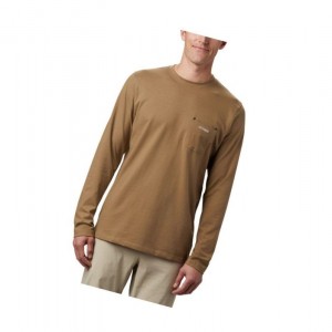 Pánské Mikina Columbia PHG Roughtail Work Long Sleeve Pocket Hnědé | QXWB-98416