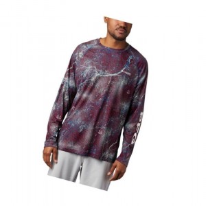 Pánské Mikina Columbia Super Terminal Tackle Long Sleeve Tmavě Šedé Hnědé | PBSD-52136