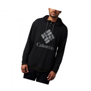 Pánské Mikina s Kapucí Columbia Lodge French Terry Černé Šedé | OTAX-29074