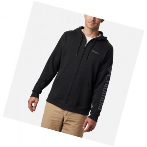 Pánské Mikina s Kapucí Columbia Logo Full Zip Fleece Černé Šedé | VYXF-80754