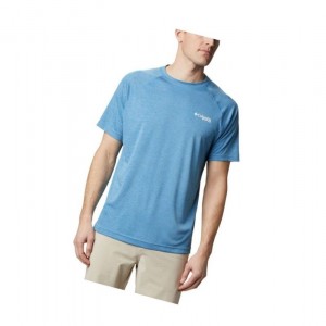 Pánské Tričko Columbia PFG Terminal Tackle Heather Short Sleeve Bílé | JQKS-14752