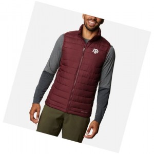 Pánské Vesta Columbia Collegiate Powder Lite - Texas A&M Tmavě Vínové | NIYQ-54092