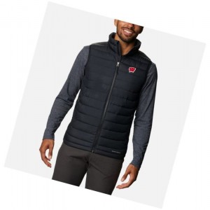 Pánské Vesta Columbia Collegiate Powder Lite - Wisconsin Černé | WSXZ-68479